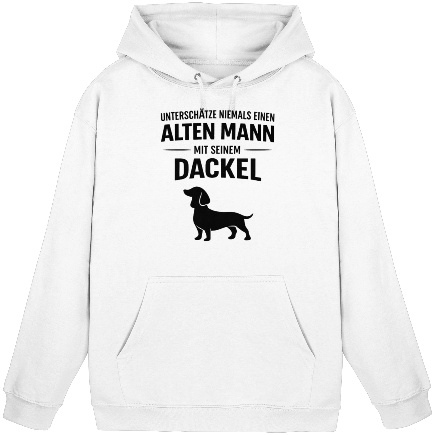 Premium Pfotenpoesie Hoodie Unterschätze niemals einen Alten Mann mit seinem Dackel