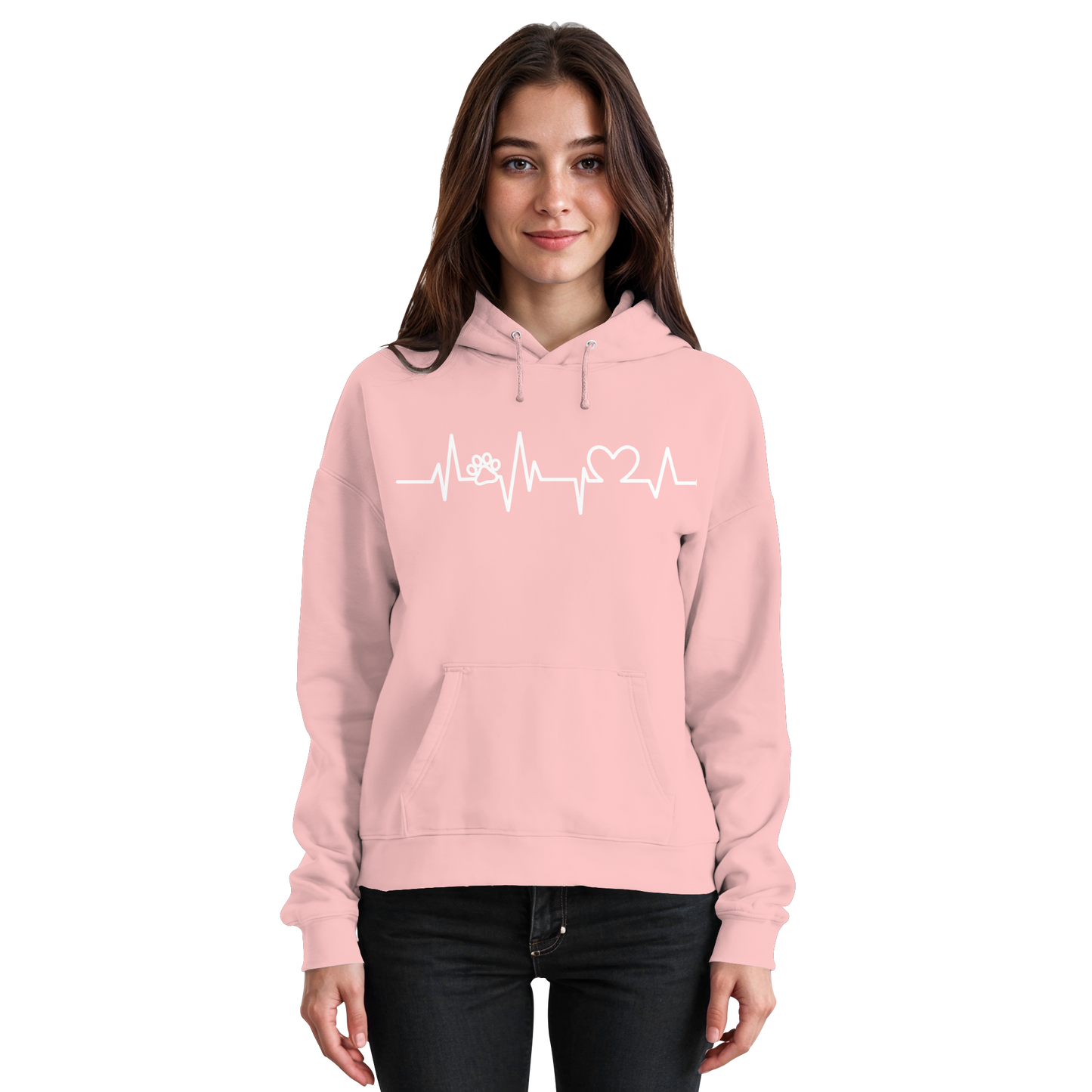 Premium Pfotenpoesie Hoodie Herzschlag