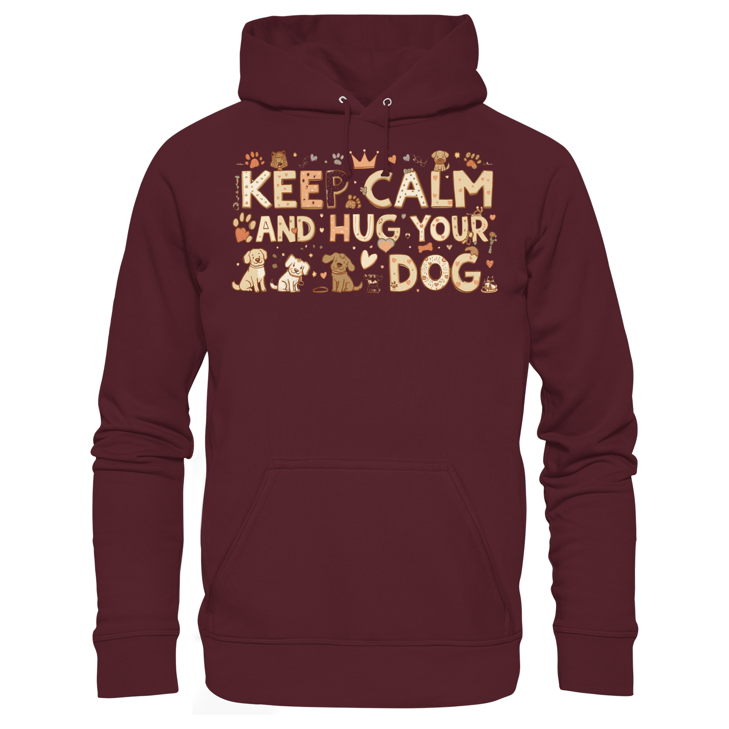 Premium Pfotenpoesie Hoodie Keep Calm And Hug Your Dog