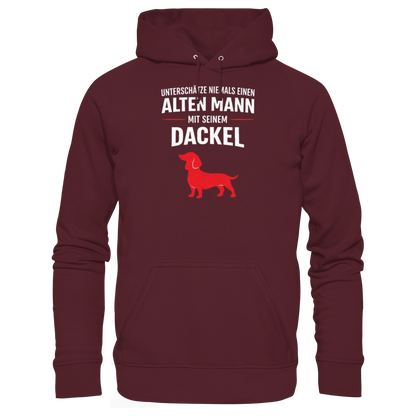 Unterschätze niemals einen Alten Mann mit seinem Dackel Premium Herren Hoodie