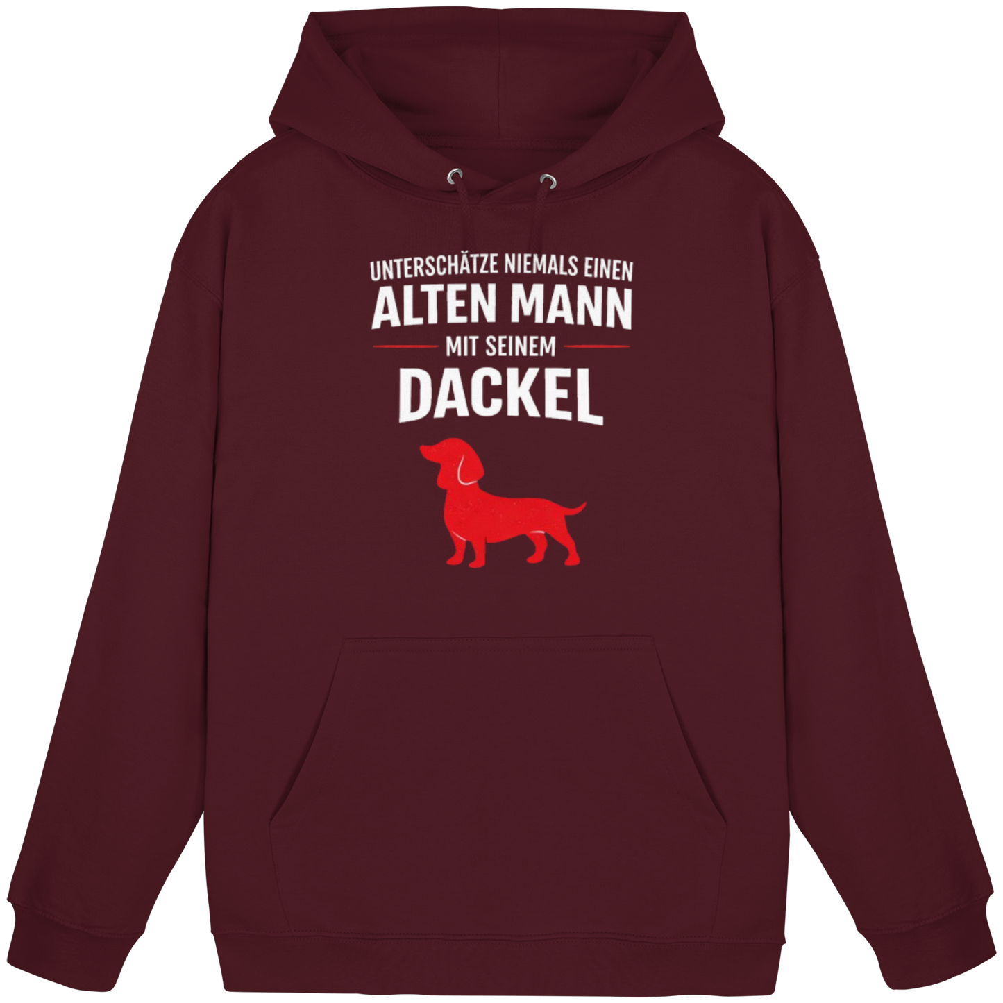 Premium Pfotenpoesie Hoodie Unterschätze niemals einen Alten Mann mit seinem Dackel