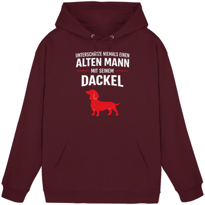 Unterschätze niemals einen Alten Mann mit seinem Dackel Premium Herren Hoodie