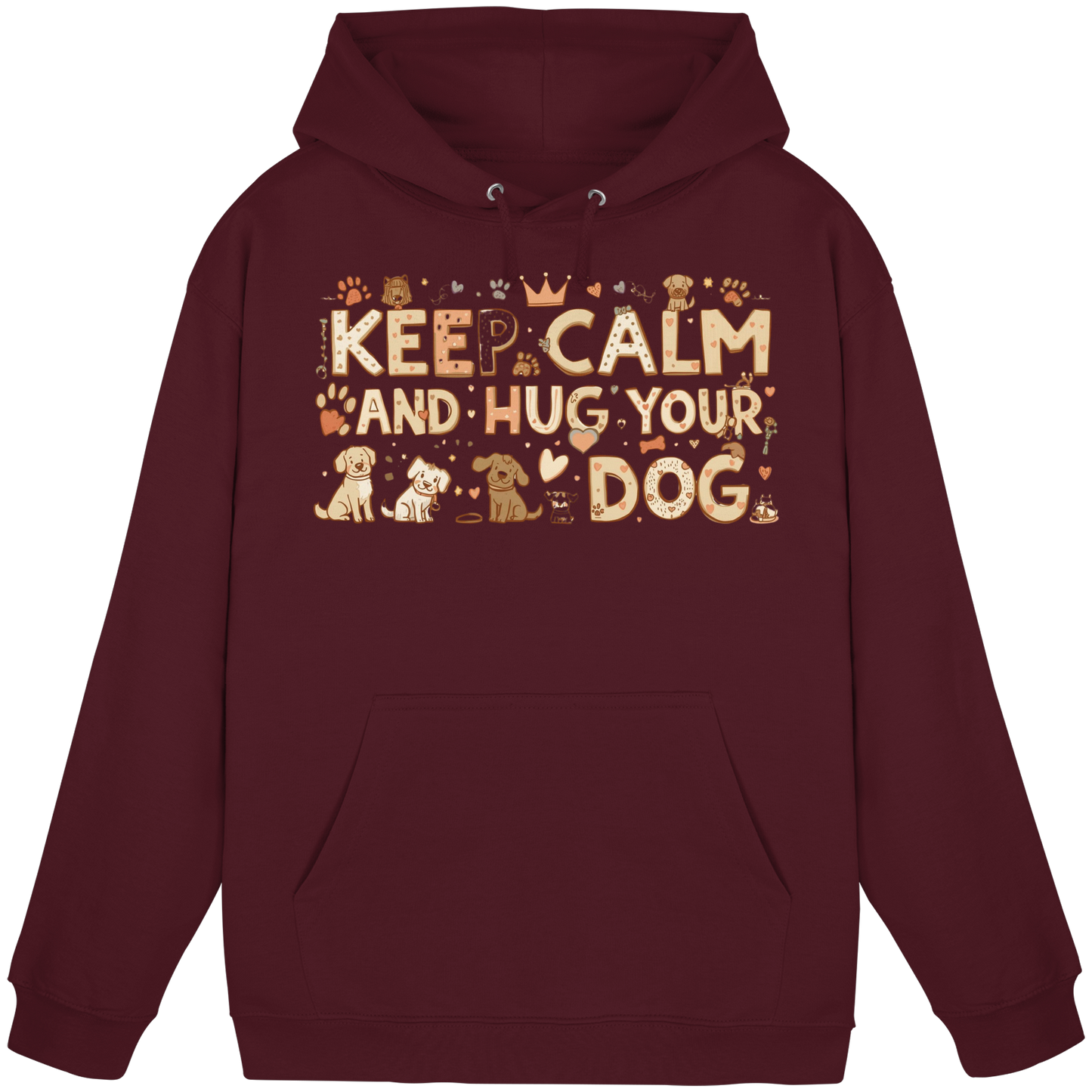 Premium Pfotenpoesie Hoodie Keep Calm And Hug Your Dog
