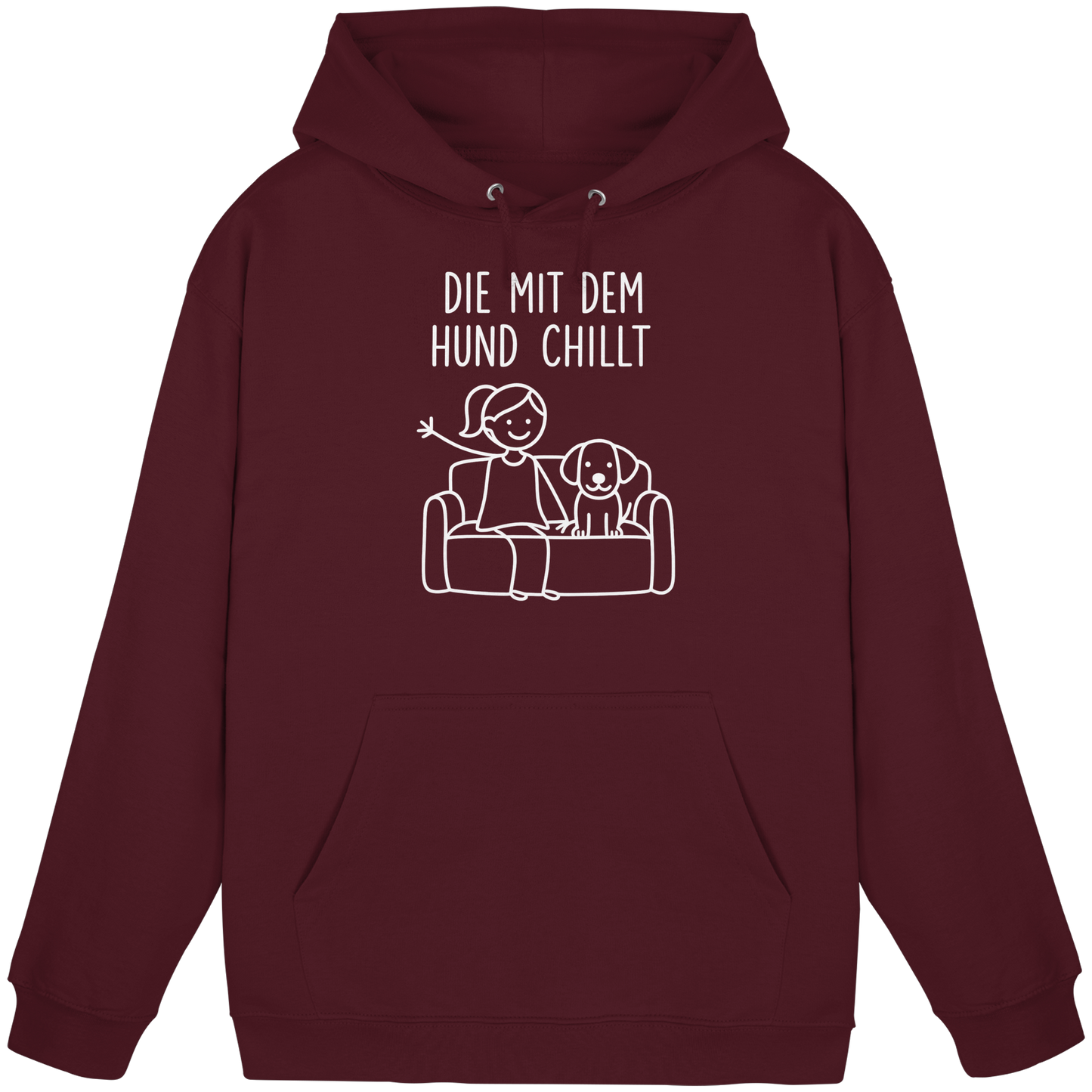Premium Pfotenpoesie Hoodie Die Mit Dem Hund Chillt