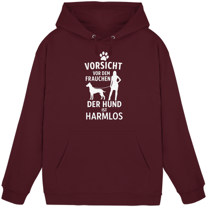 Vorsicht vor dem Frauchen der Hund ist harmlos Premium  Hoodie