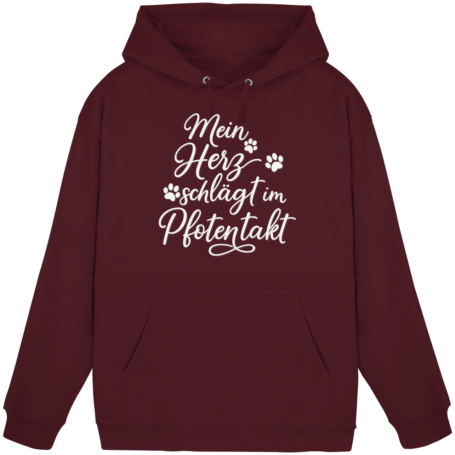 Premium Pfotenpoesie Unisex Hoodie Mein Herz Schlägt im Pfotentakt