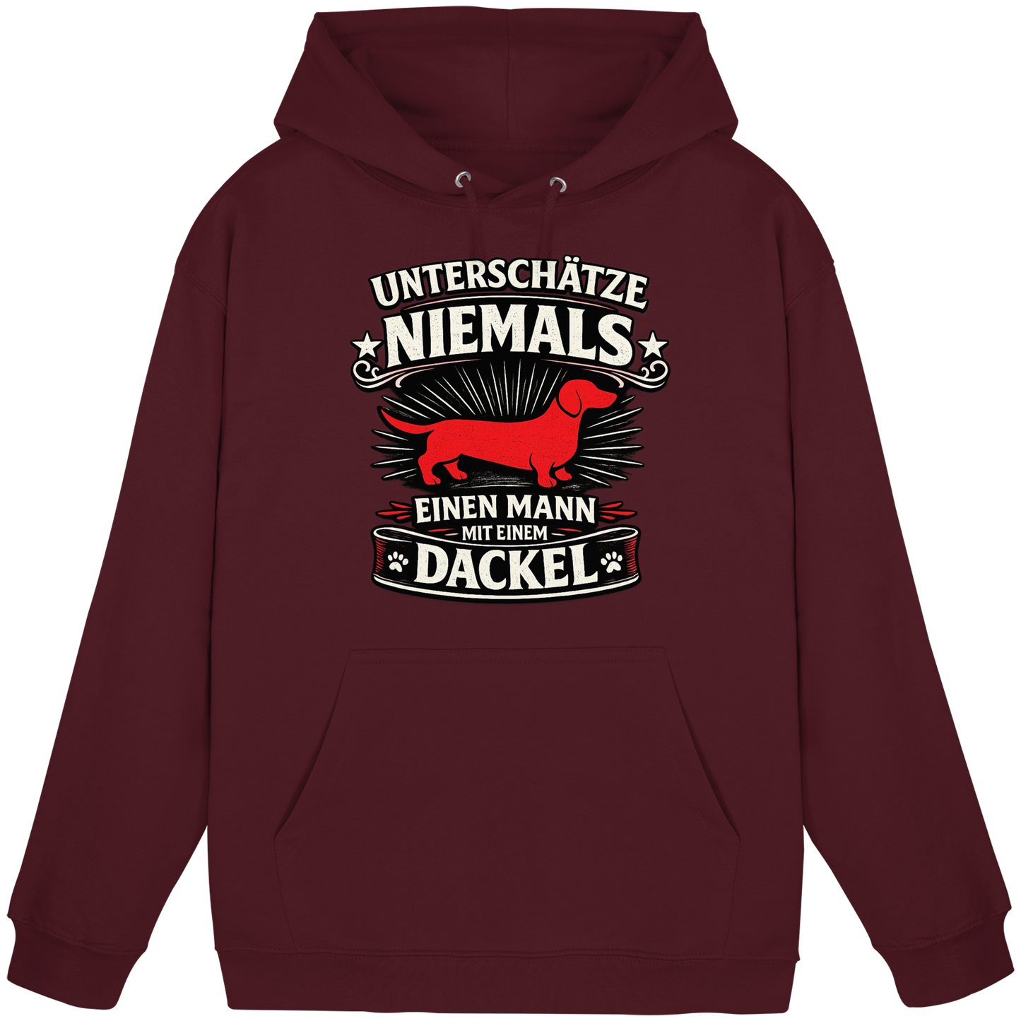 Unterschätze niemals einen Mann mit einem Dackel Premium Herren Hoodie