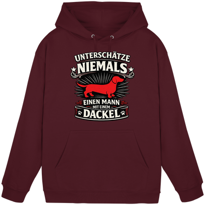 Unterschätze niemals einen Mann mit einem Dackel Premium Herren Hoodie