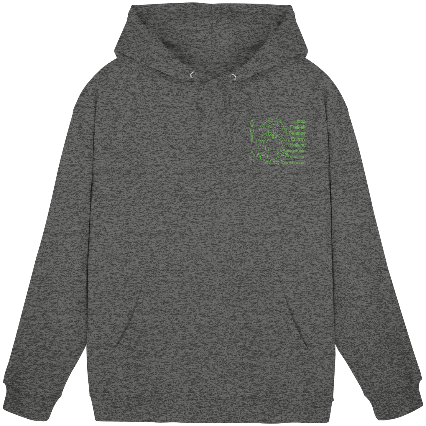 Premium Pfotenpoesie Unisex Hoodie meditierender Hund