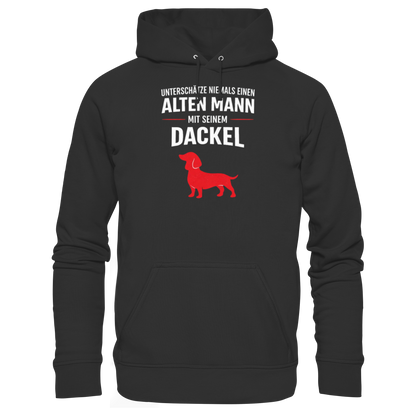 Unterschätze niemals einen Alten Mann mit seinem Dackel Premium Herren Hoodie