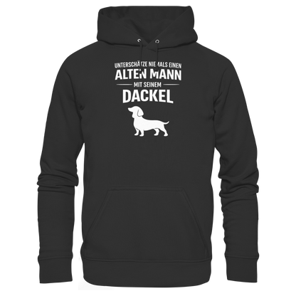 Unterschätze niemals einen Alten Mann mit seinem Dackel Premium Herren Hoodie