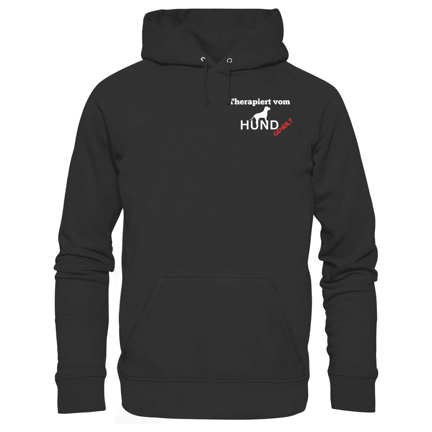 Premium Pfotenpoesie Hoodie Therapiert vom Hund