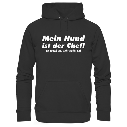 Mein Hund ist der Chef Premium Unisex Hoodie