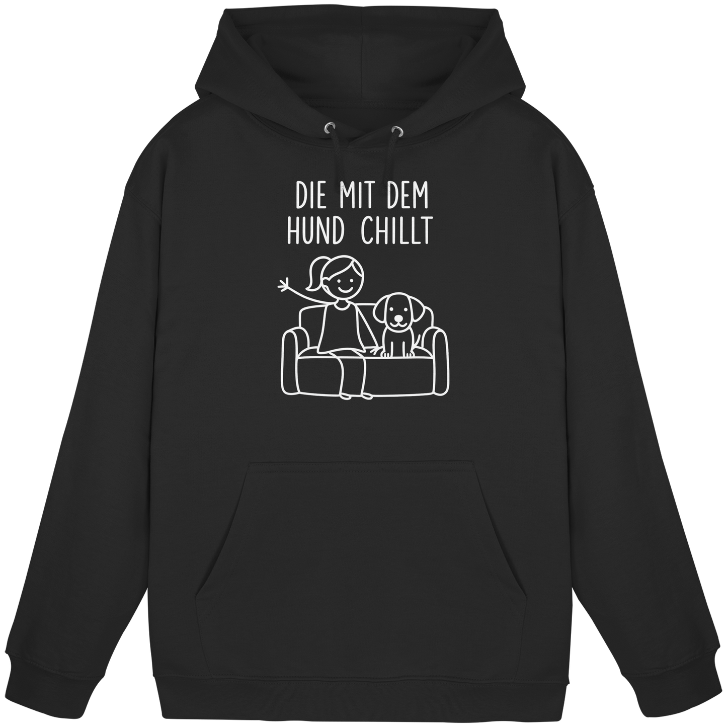 Premium Pfotenpoesie Hoodie Die Mit Dem Hund Chillt