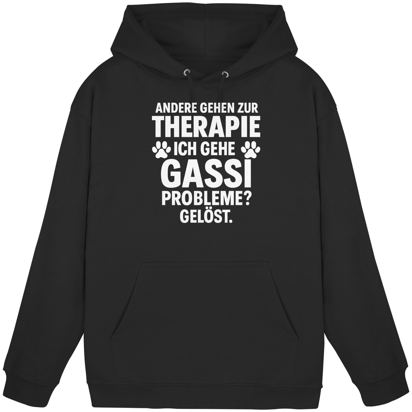 Premium Pfotenpoesie Unisex Hoodie Andere gehen zur Therapie, ich gehe Gassi Probleme gelöst
