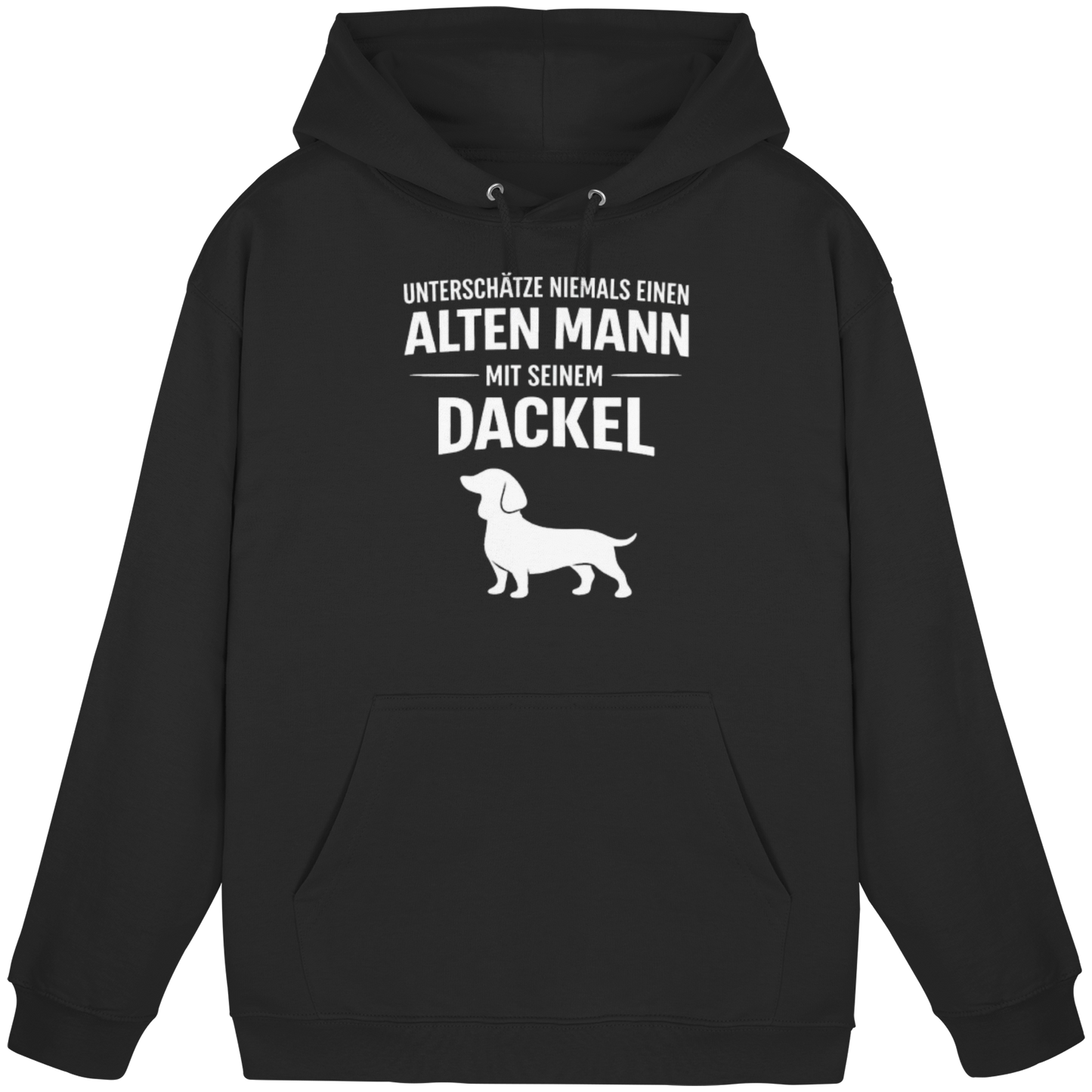 Premium Pfotenpoesie Hoodie Unterschätze niemals einen Alten Mann mit seinem Dackel