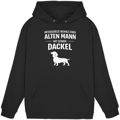 Unterschätze niemals einen Alten Mann mit seinem Dackel Premium Herren Hoodie