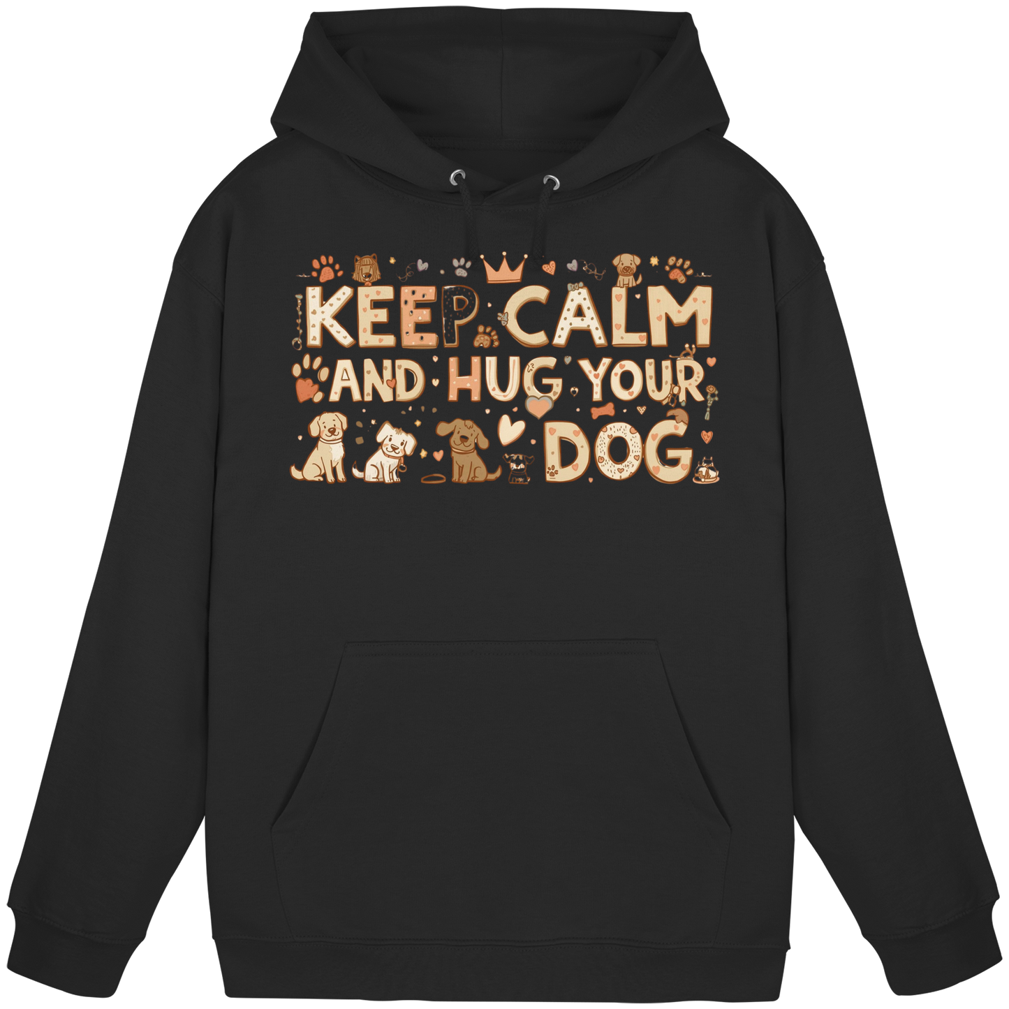 Premium Pfotenpoesie Hoodie Keep Calm And Hug Your Dog