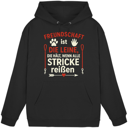 Freundschaft ist die Leine, die hält, wenn alle Stricke reißen Premium Unisex Hoodie