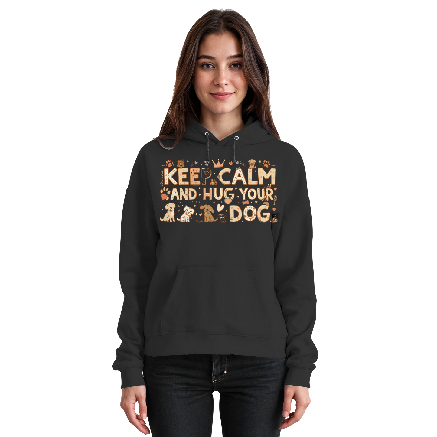 Premium Pfotenpoesie Hoodie Keep Calm And Hug Your Dog