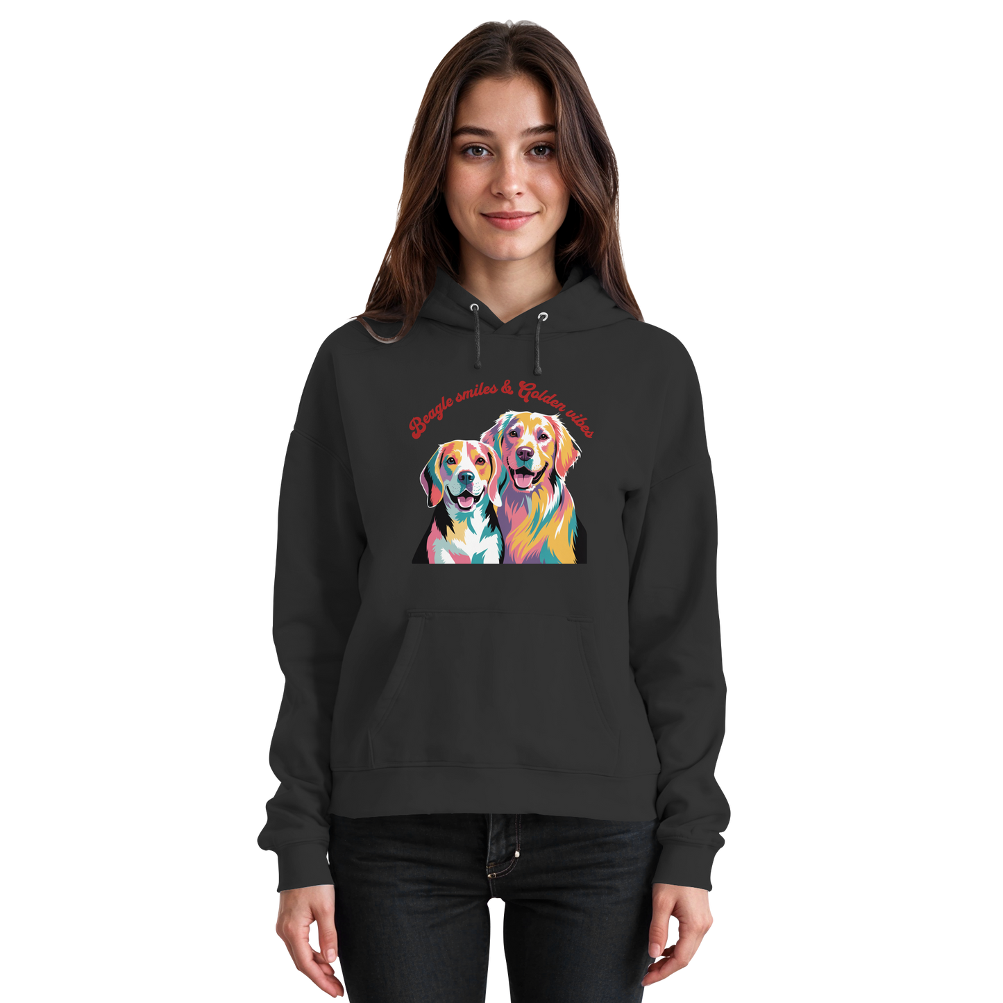 Premium Pfotenpoesie Hoodie Beagle smiles & Golden vibes