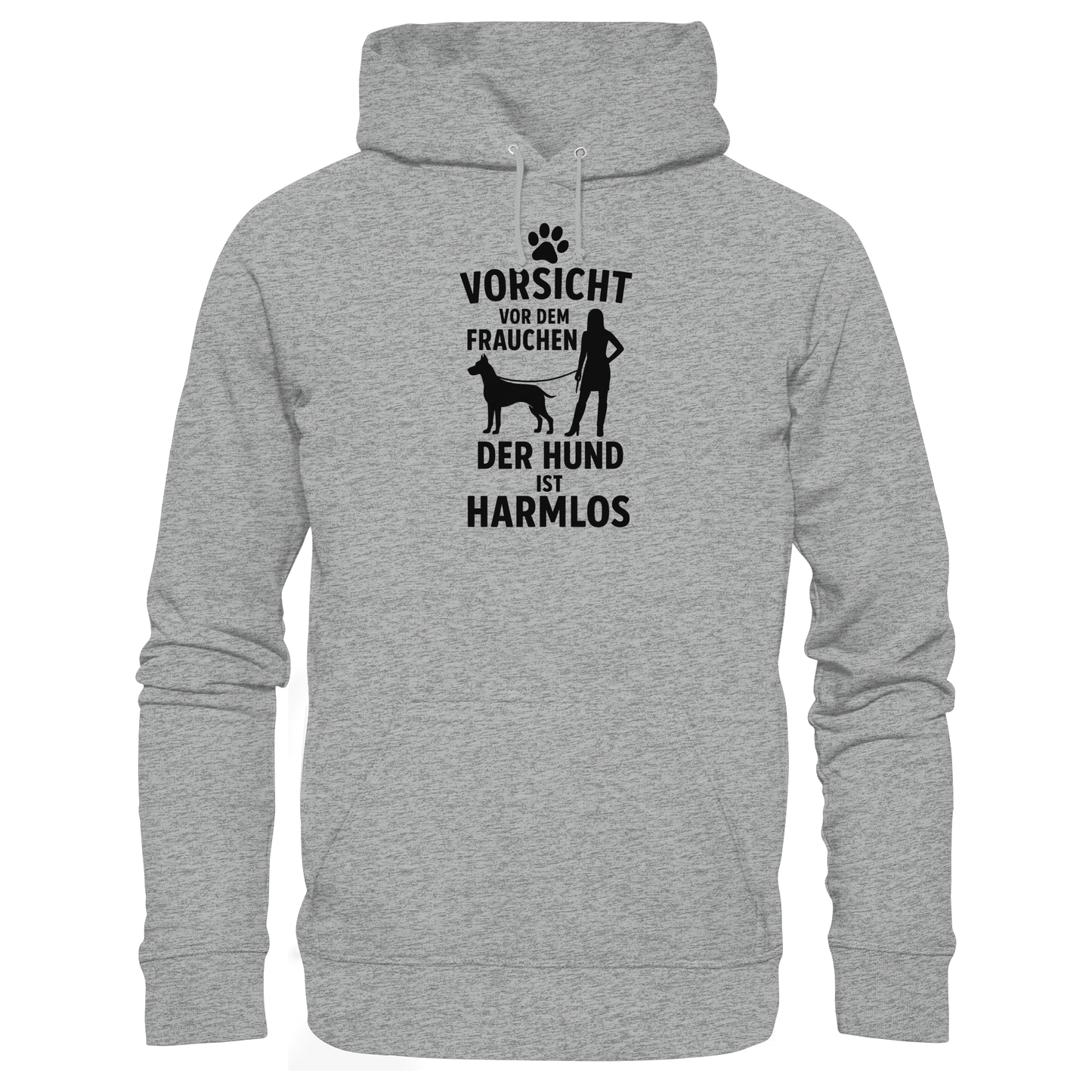 Premium Pfotenpoesie Hoodie Vorsicht vor dem Frauchen der Hund ist harmlos