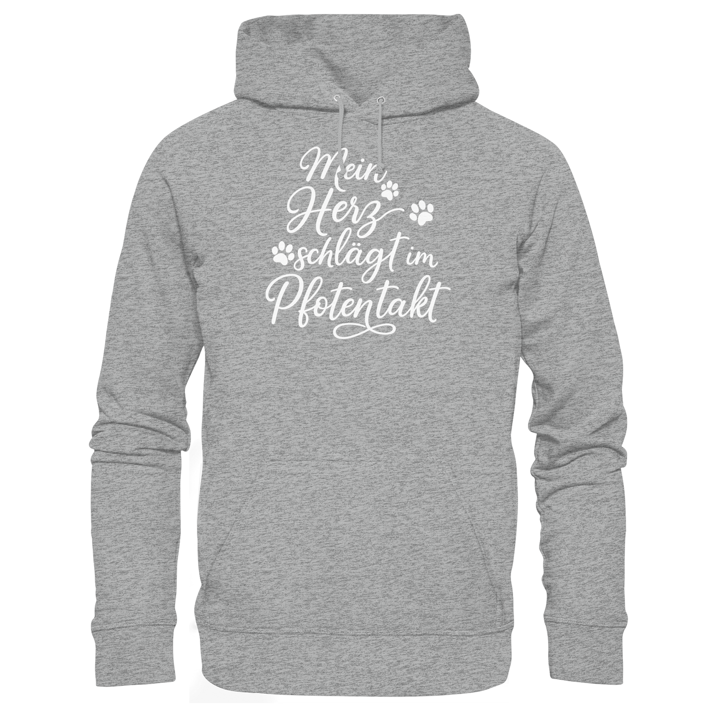 Premium Pfotenpoesie Unisex Hoodie Mein Herz Schlägt im Pfotentakt