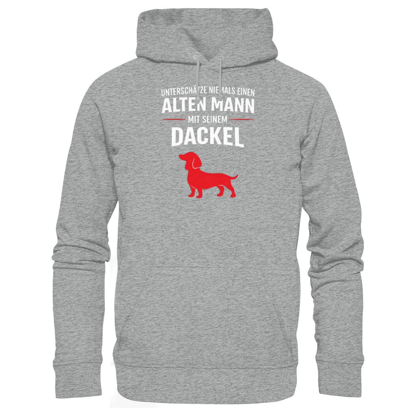 Premium Pfotenpoesie Hoodie Unterschätze niemals einen Alten Mann mit seinem Dackel