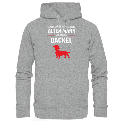 Unterschätze niemals einen Alten Mann mit seinem Dackel Premium Herren Hoodie