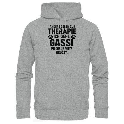 Andere gehen zur Therapie, ich gehe Gassi Probleme gelöst Premium Unisex Hoodie