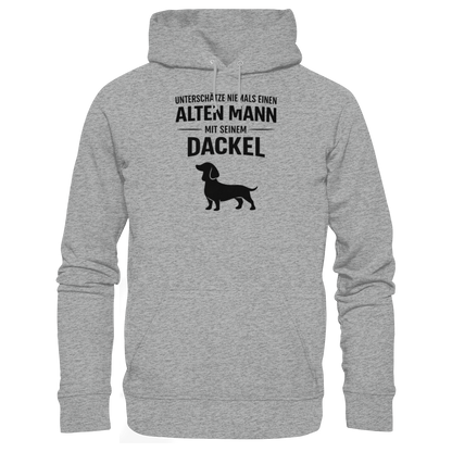 Unterschätze niemals einen Alten Mann mit seinem Dackel Premium Herren Hoodie