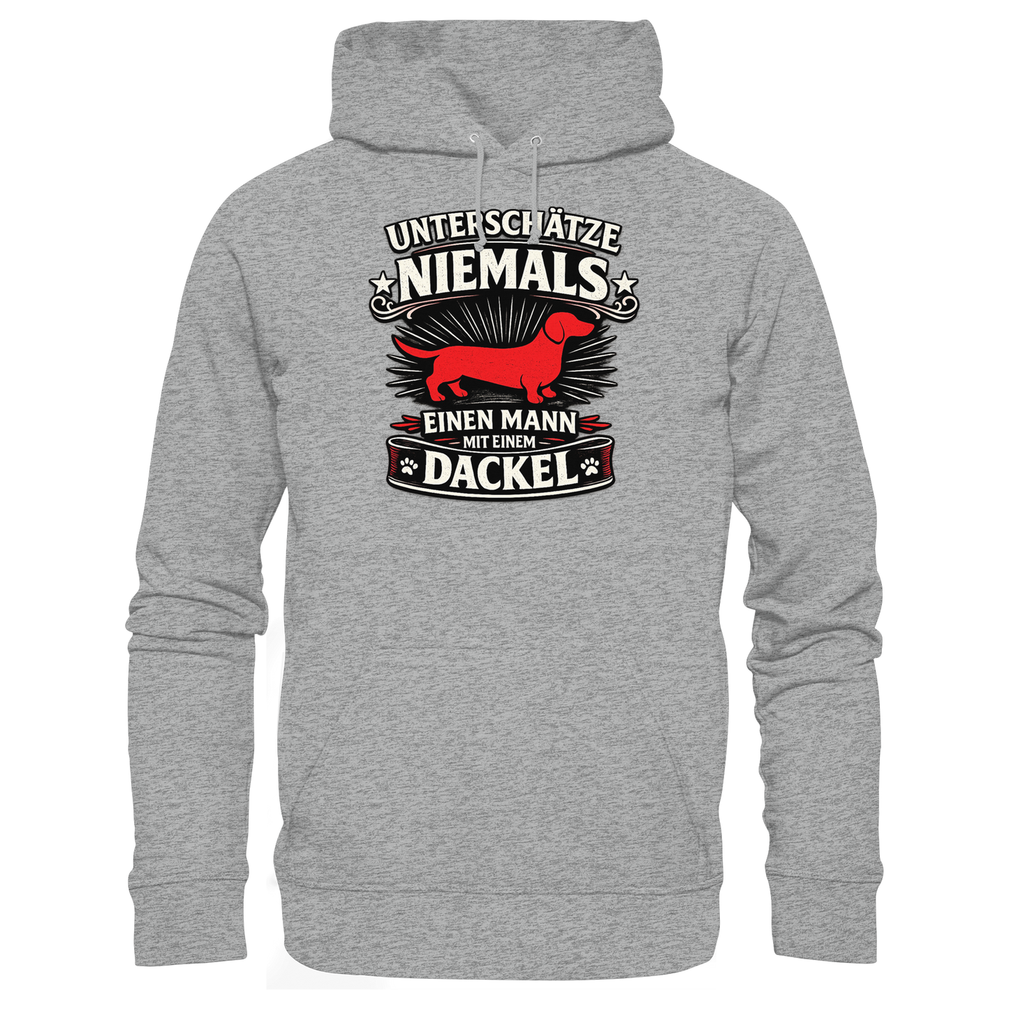 Unterschätze niemals einen Mann mit einem Dackel Premium Herren Hoodie
