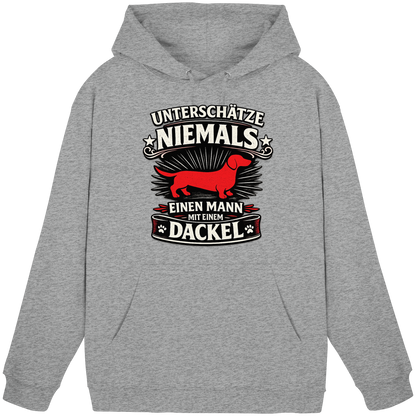 Unterschätze niemals einen Mann mit einem Dackel Premium Herren Hoodie