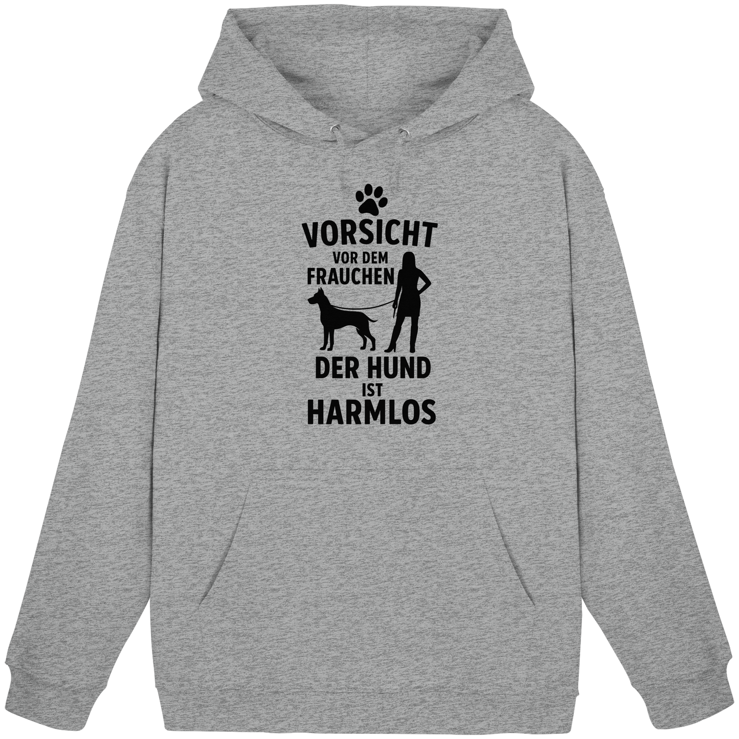 Premium Pfotenpoesie Hoodie Vorsicht vor dem Frauchen der Hund ist harmlos