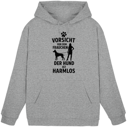 Vorsicht vor dem Frauchen der Hund ist harmlos Premium  Hoodie
