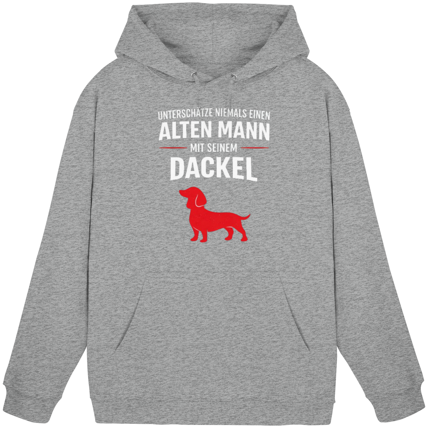 Premium Pfotenpoesie Hoodie Unterschätze niemals einen Alten Mann mit seinem Dackel