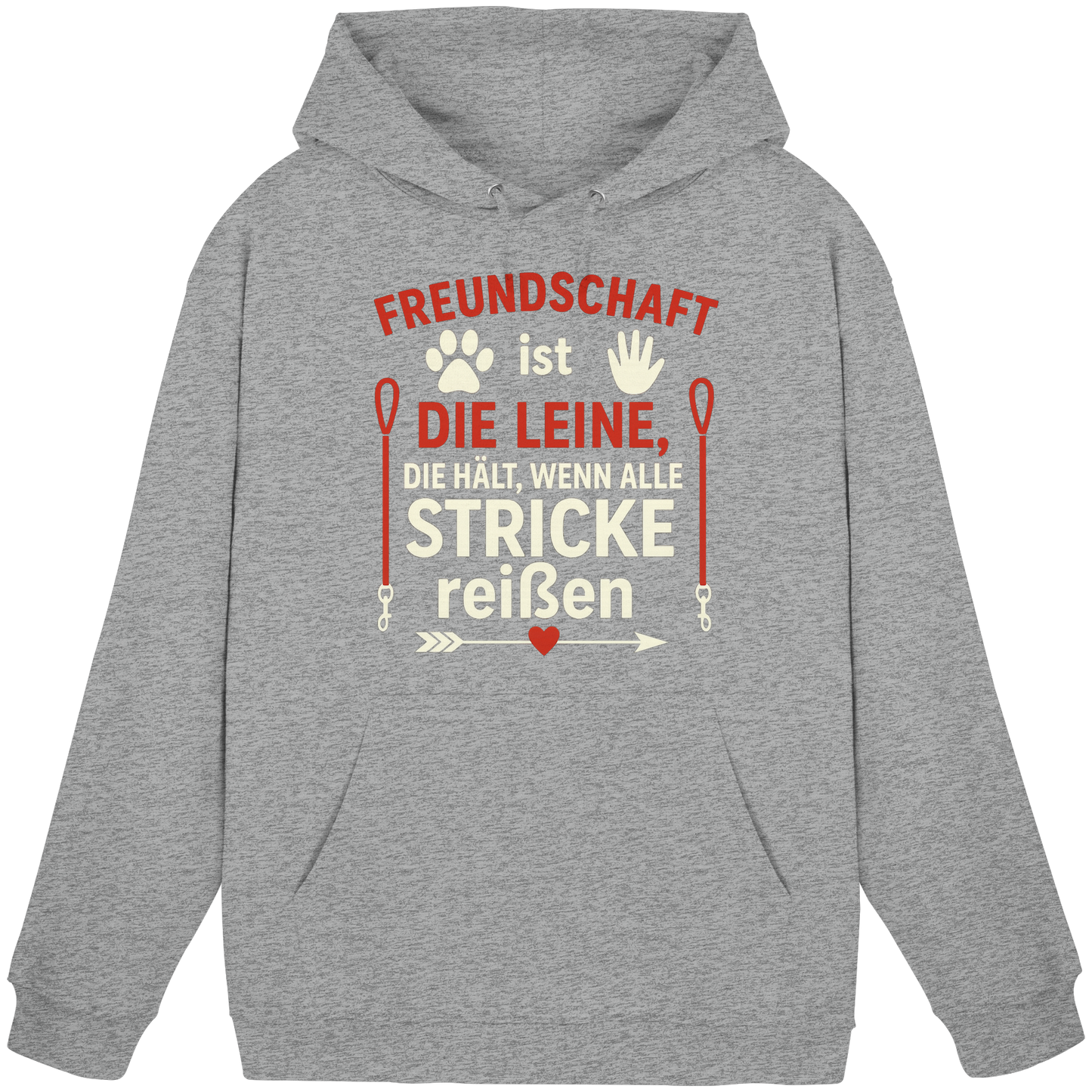 Premium Pfotenpoesie Unisex Hoodie Freundschaft ist die Leine, die hält, wenn alle Stricke reißen