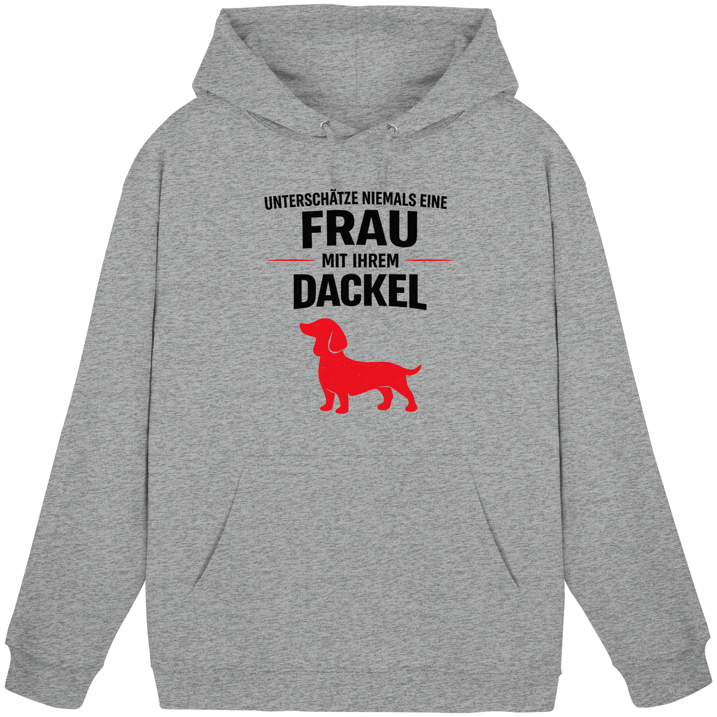 Unterschätze niemals eine Frau mit ihrem Dackel Premium Unisex Hoodie