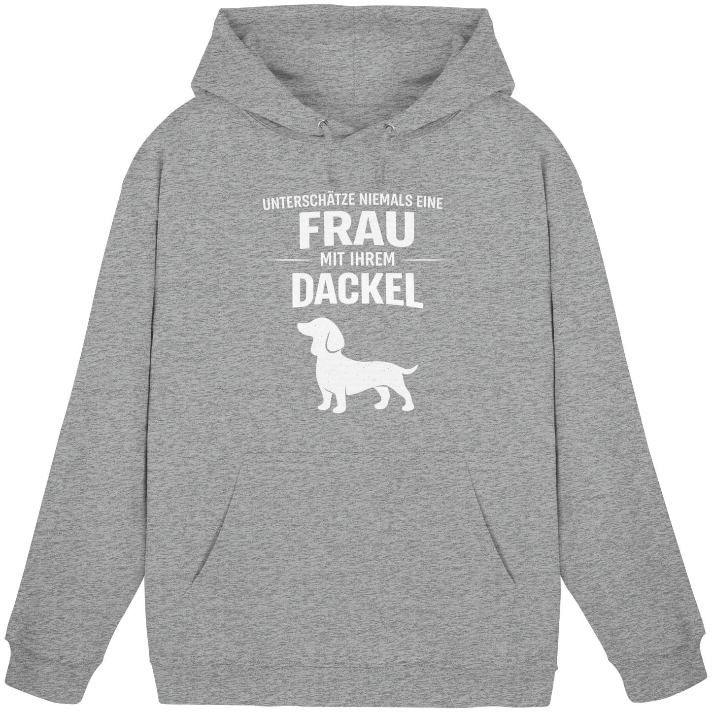 Unterschätze niemals eine Frau mit ihrem Dackel Premium Unisex Hoodie