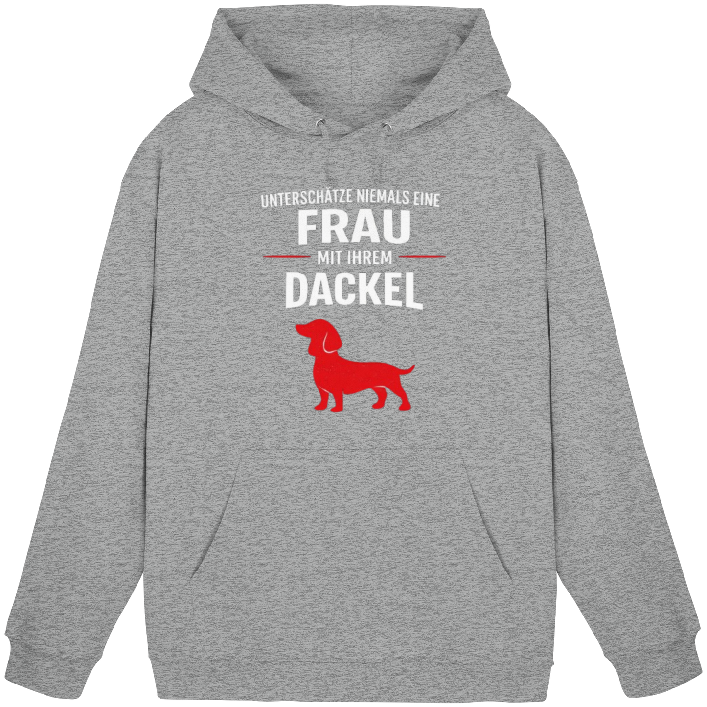 Unterschätze niemals eine Frau mit ihrem Dackel Premium Unisex Hoodie