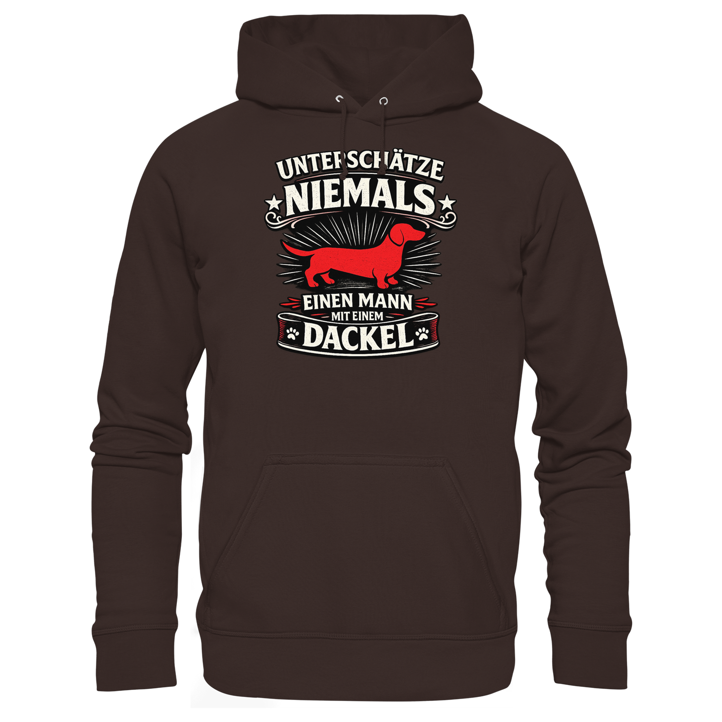 Unterschätze niemals einen Mann mit einem Dackel Premium Herren Hoodie