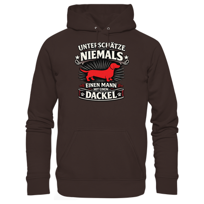 Unterschätze niemals einen Mann mit einem Dackel Premium Herren Hoodie
