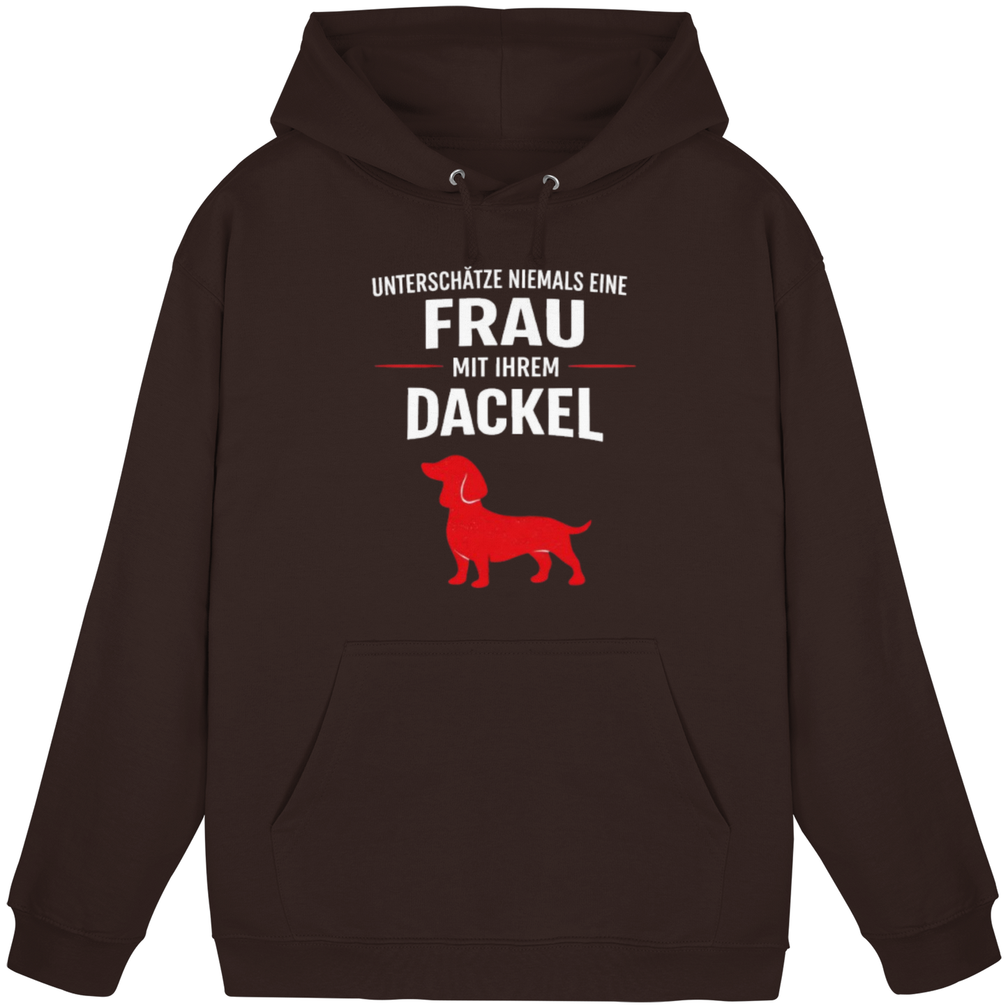 Unterschätze niemals eine Frau mit ihrem Dackel Premium Unisex Hoodie