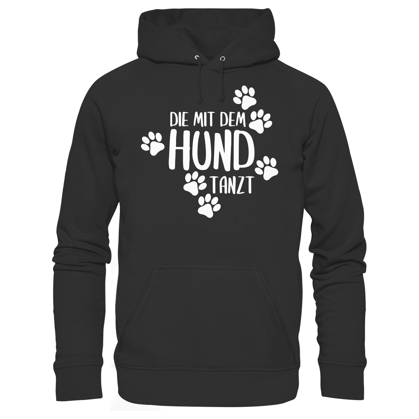 Premium Pfotenpoesie Hoodie Die mit dem Hund Tanzt