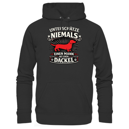 Unterschätze niemals einen Mann mit einem Dackel Premium Herren Hoodie