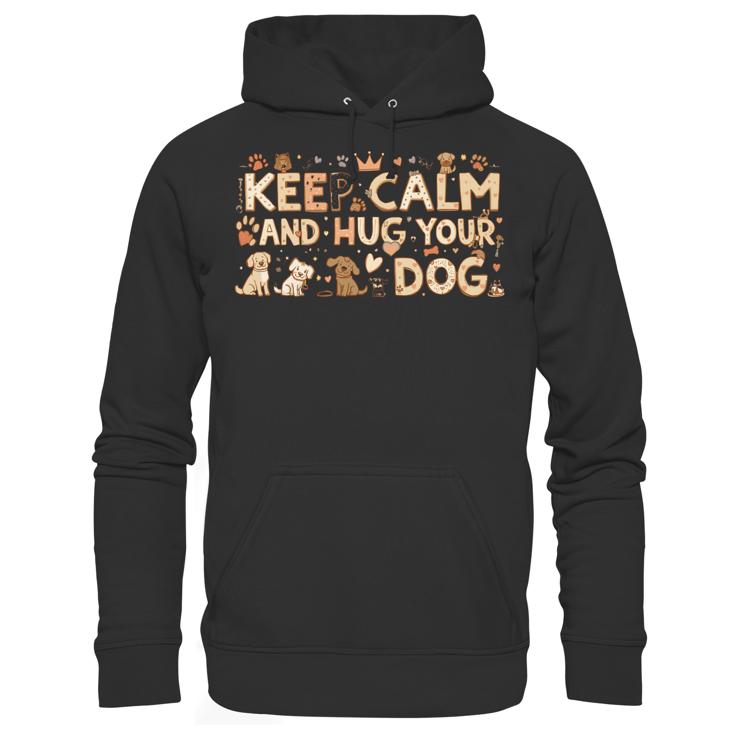 Premium Pfotenpoesie Hoodie Keep Calm And Hug Your Dog
