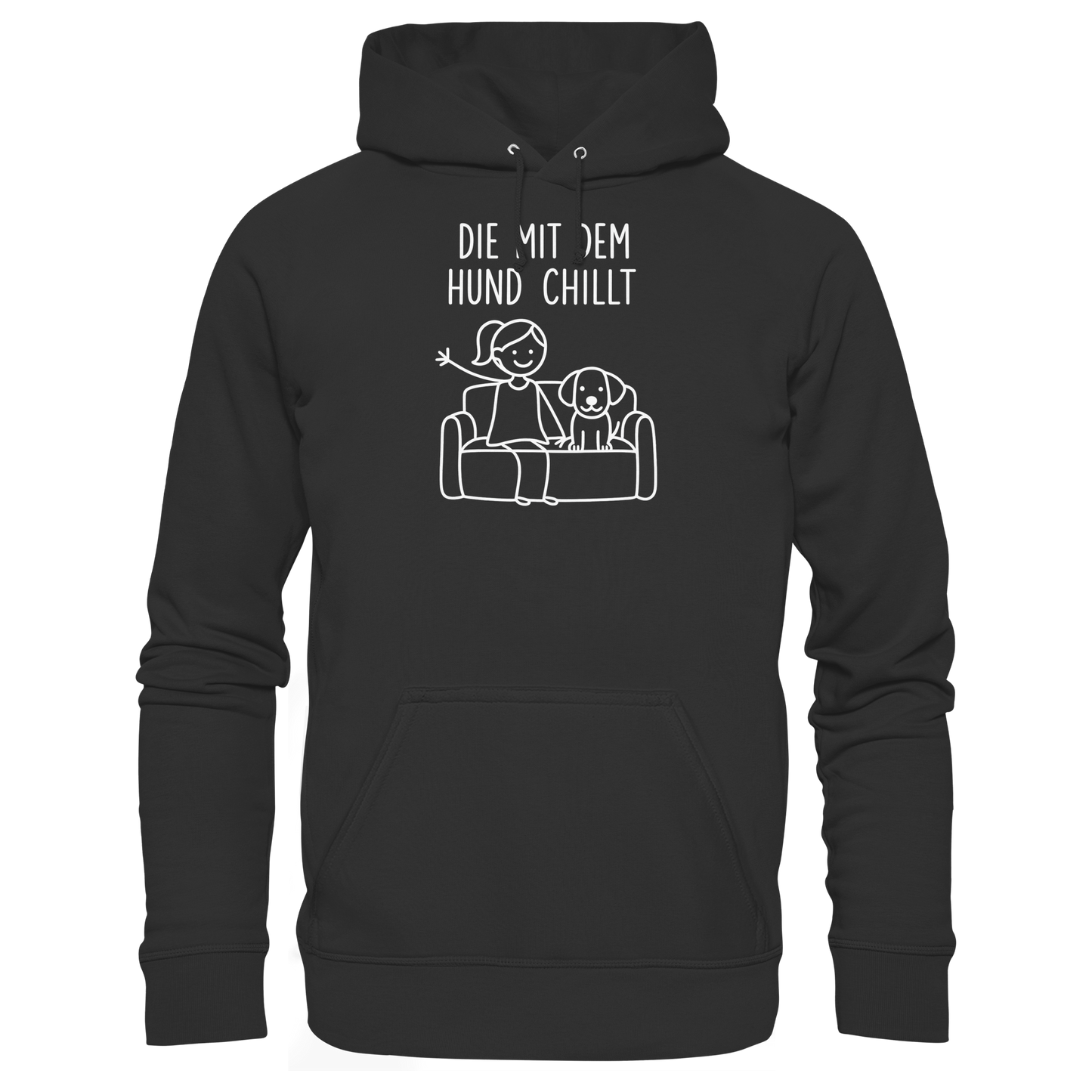 Premium Pfotenpoesie Hoodie Die Mit Dem Hund Chillt