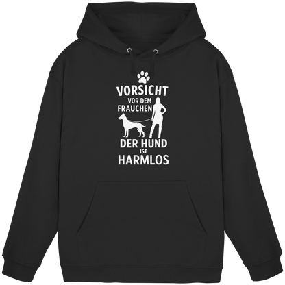 Vorsicht vor dem Frauchen der Hund ist harmlos Premium  Hoodie