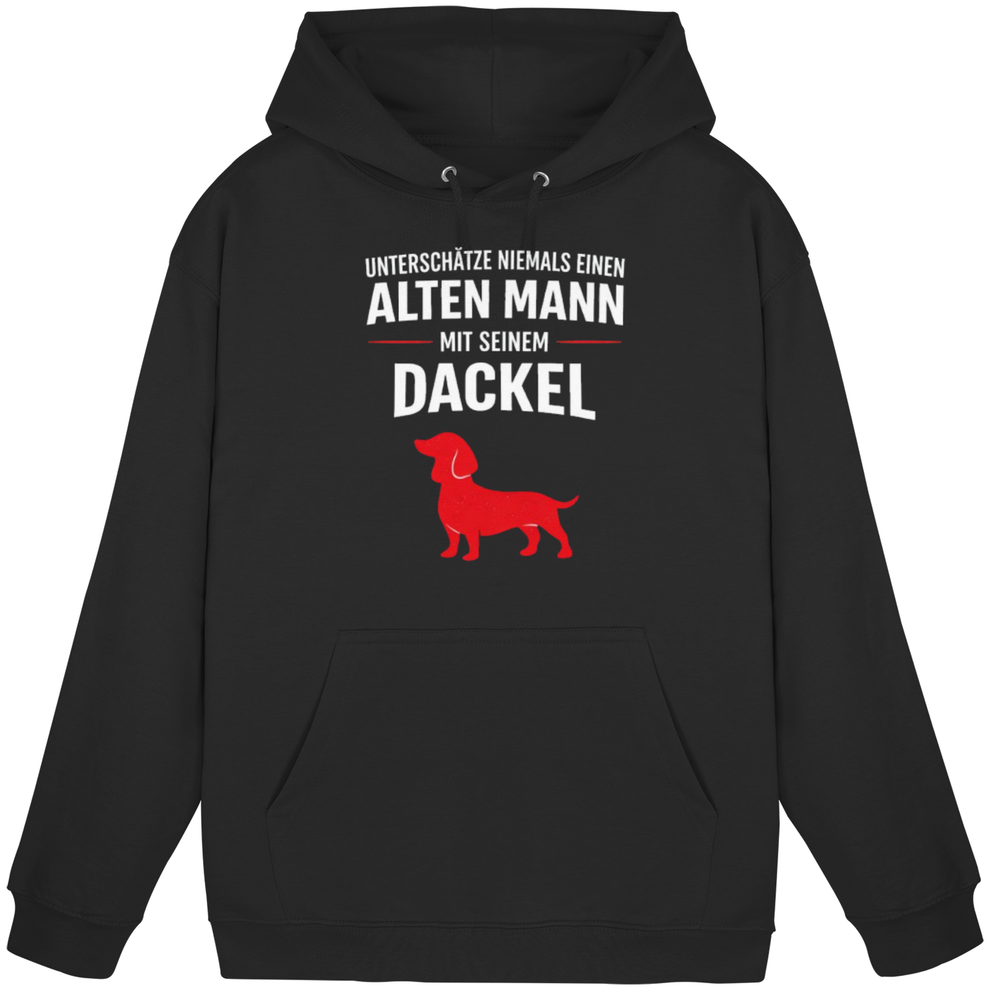 Premium Pfotenpoesie Hoodie Unterschätze niemals einen Alten Mann mit seinem Dackel