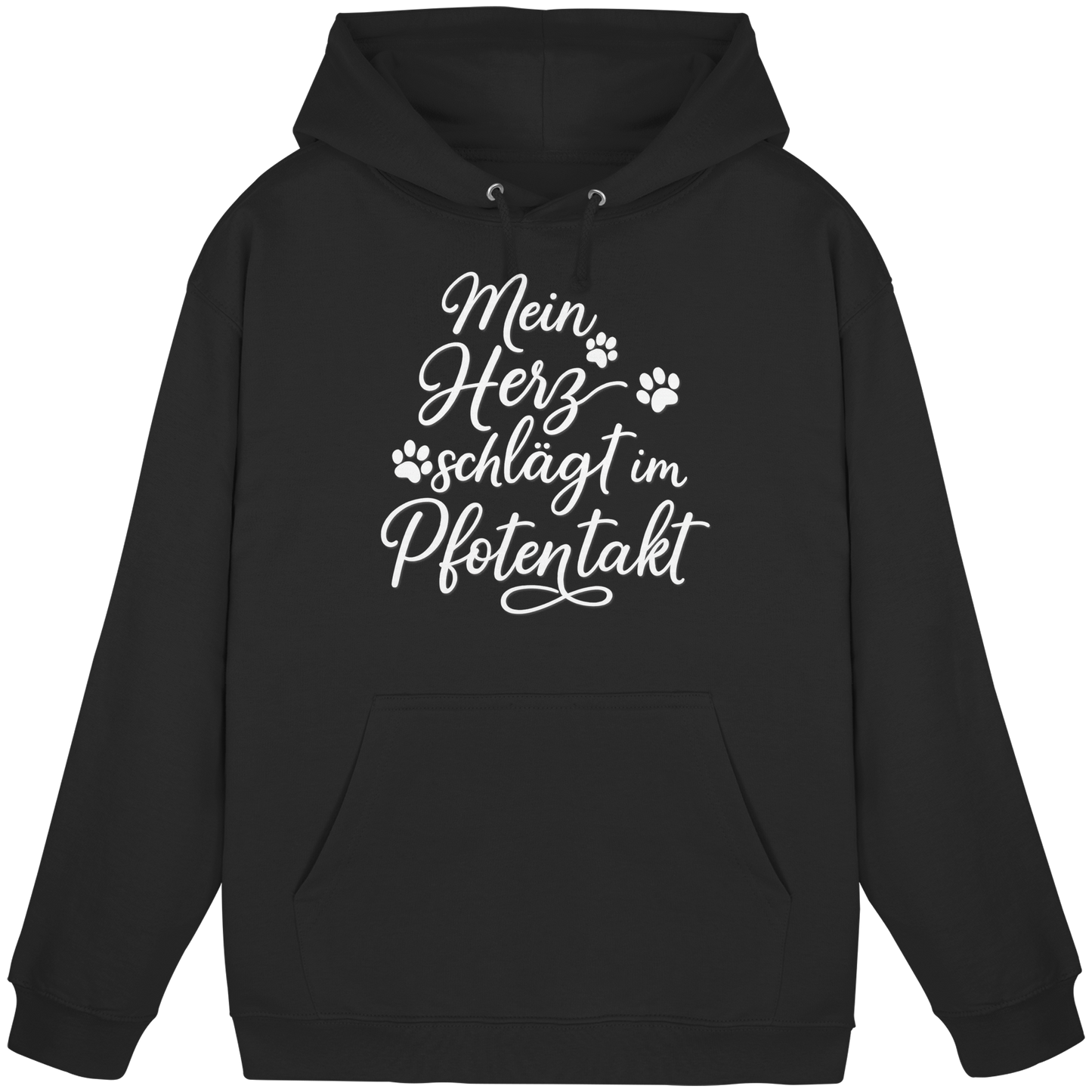 Premium Pfotenpoesie Unisex Hoodie Mein Herz Schlägt im Pfotentakt